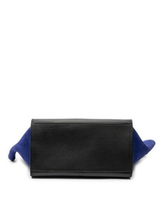 Celine Small Tricolor Trapeze Black Blue Brown Calfskin Leather - Picture 6 of 10